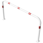 Hoop of steel tube |  60 x 2,5 mm | without cross bar | to be fixed by plugs | total width: 2000 mm | total height: 1000 mm | hot-dip galvanized and white coatedwith red reflecting stripes